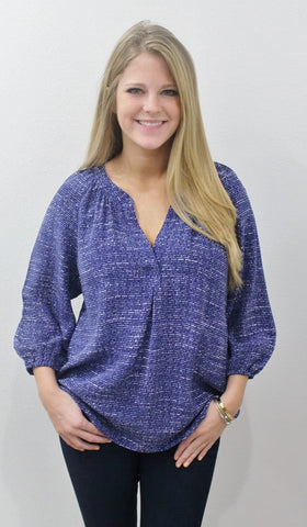 Joie Blue Print Blouse