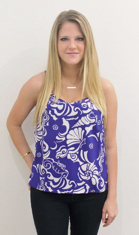Lilly Pulitzer Dusk Racer Back Tank in Tide Pools