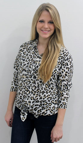 Equipment Snow Leopard Print Blouse