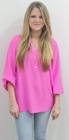 Lilly Pulitzer Elsa Top in Pop Pink