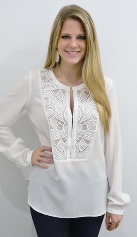 12th Street by Cynthia Vincent Lace L/S Blouse