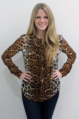 Equipment Leopard Print Blouse