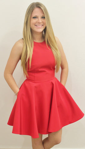 Keepsake Red Flare Dress