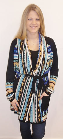 Gypsy 05 Belted Aztec Cardigan (2 Colors)