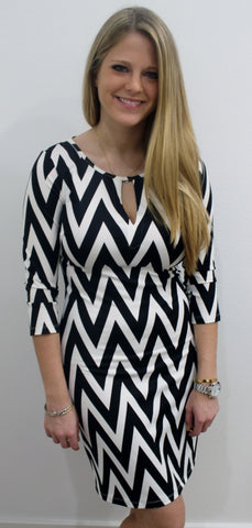 Julie Brown Chevron L/S Dress