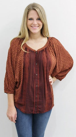 Free People Dolman Print Top