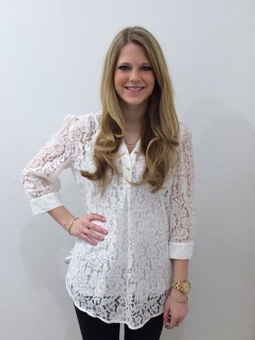 Annie Griffin  White Lace Tunic