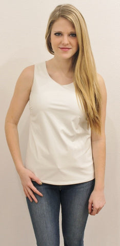 Julie Brown White Leather Tank