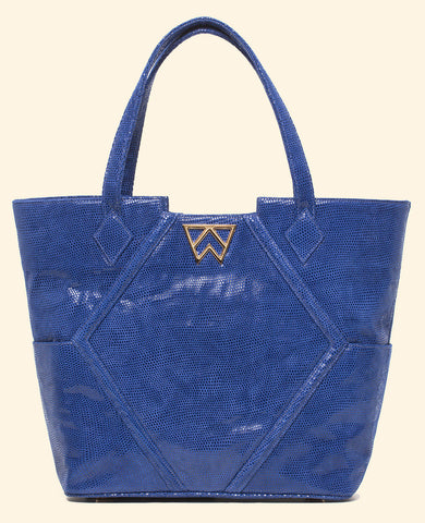 Kelly Wynne Paint The Town Tote in Cobalt Lizard
